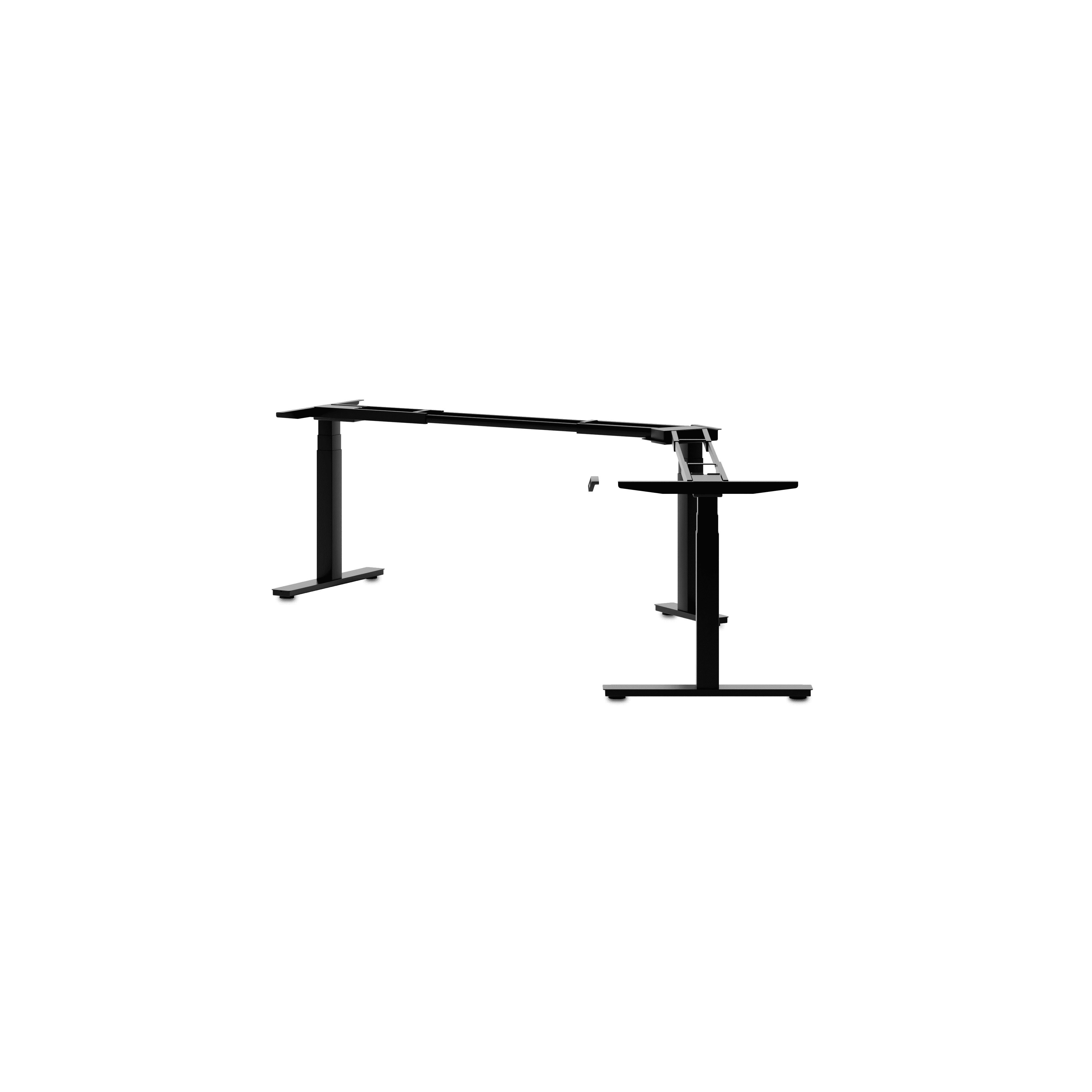 eDesk elektrisch höhenverstellbarer Winkelschreibtisch 120° Gestell 