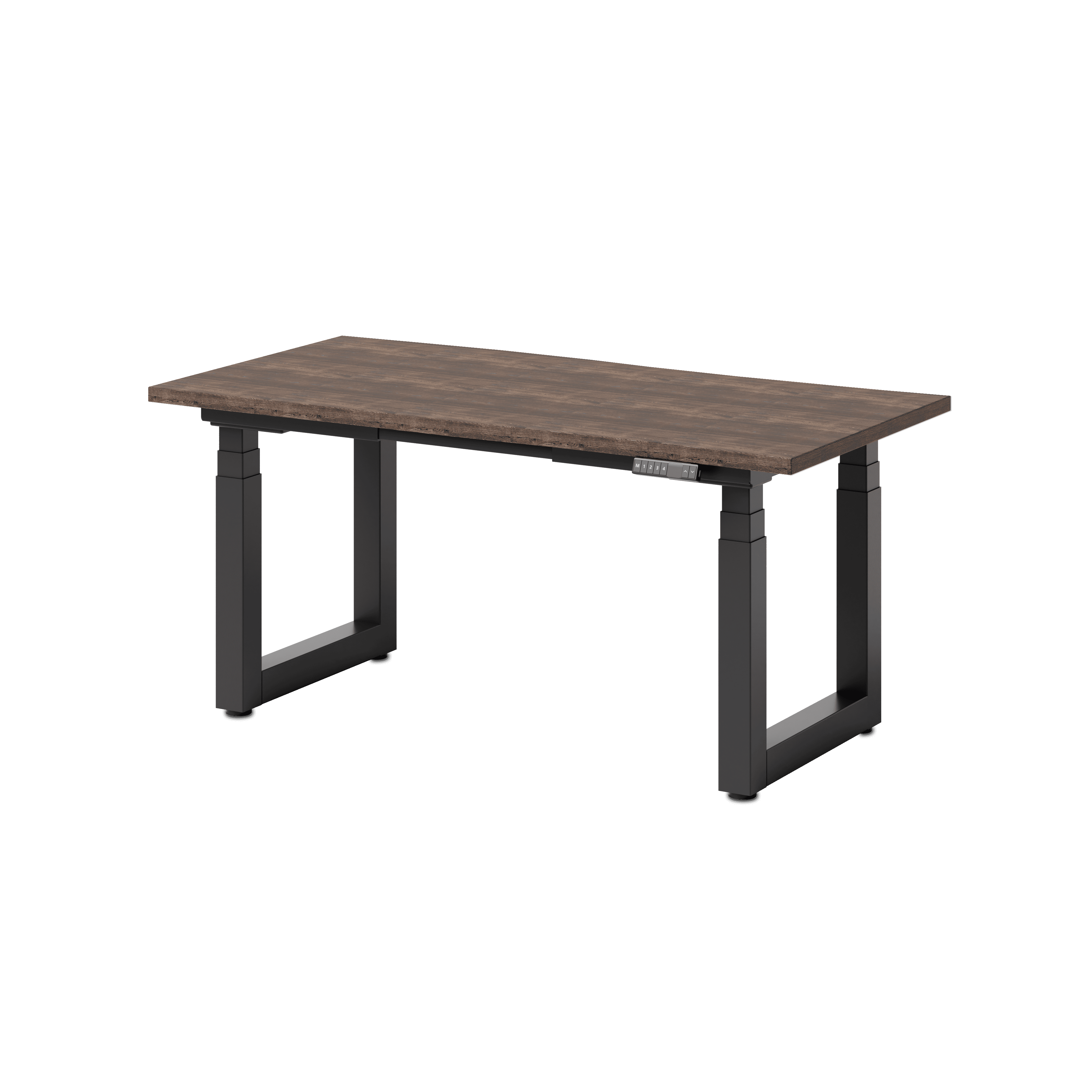 eDesk PRO elektrisch höhenverstellbarer Schreibtisch Eiche Vollholz