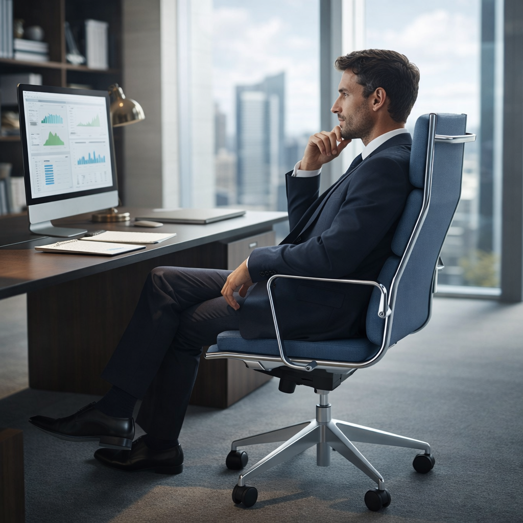Fly Bürodrehstuhl mit hoher Rückenlehne in Kissenoptik