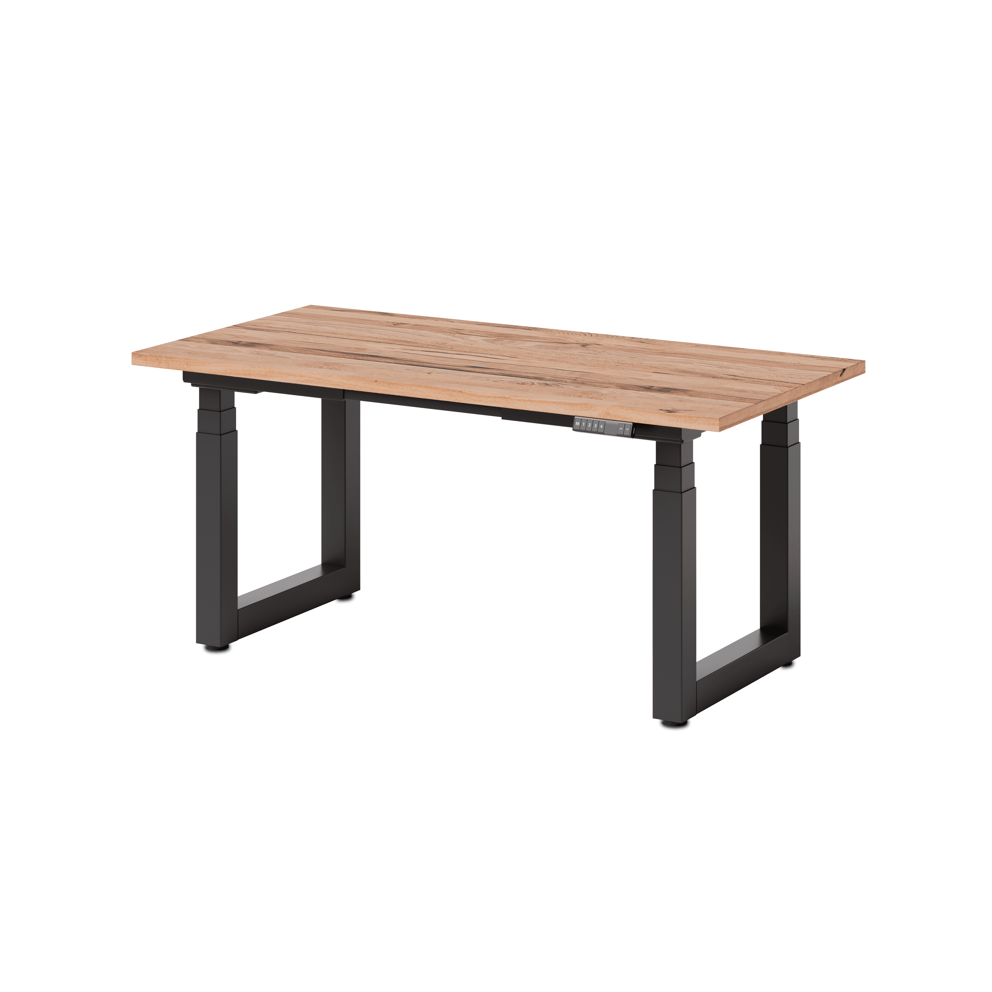 eDesk PRO elektisch höhenverstellbarer Schreibtisch Buche Vollholz