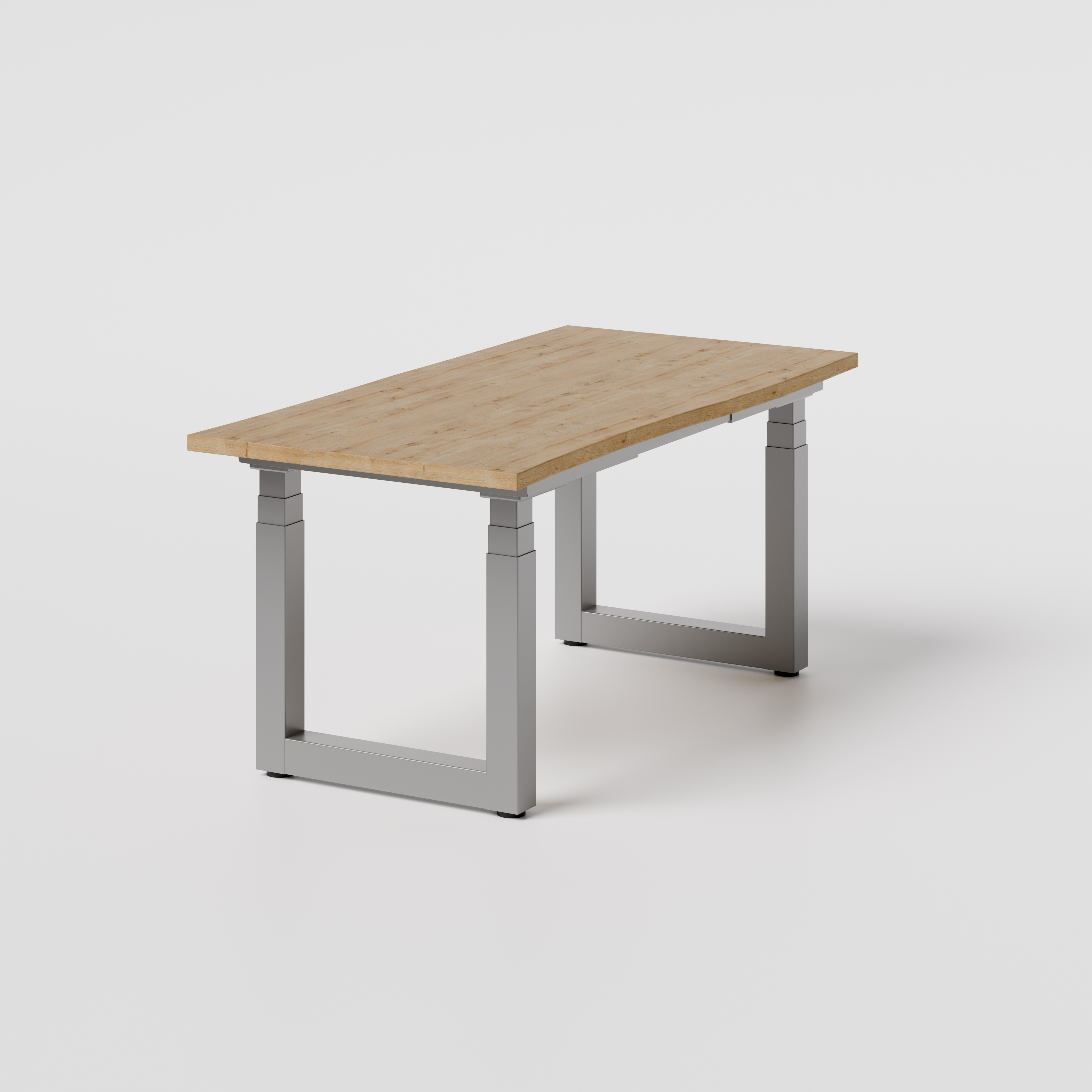 eDesk PRO elektrisch höhenverstellbarer Schreibtisch Eiche Vollholz
