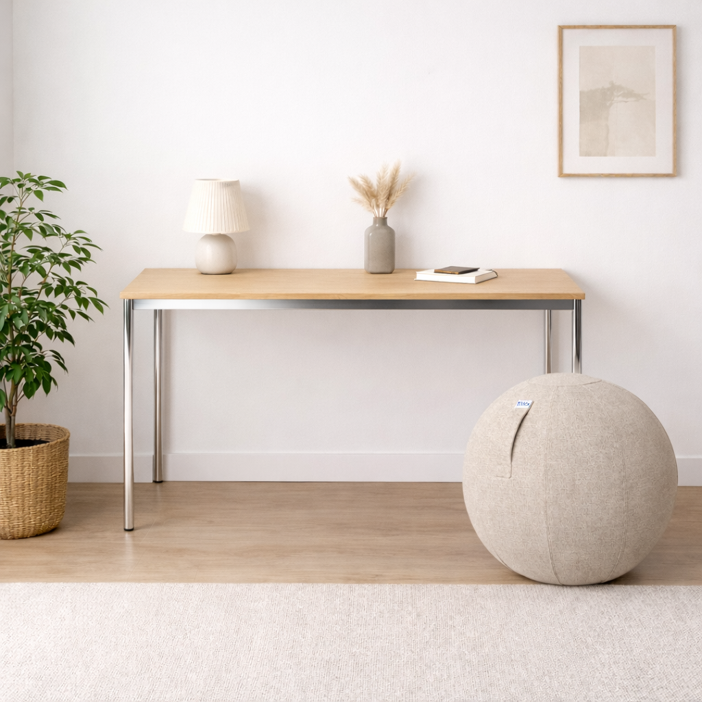 Schreibtisch mit runden Beinen