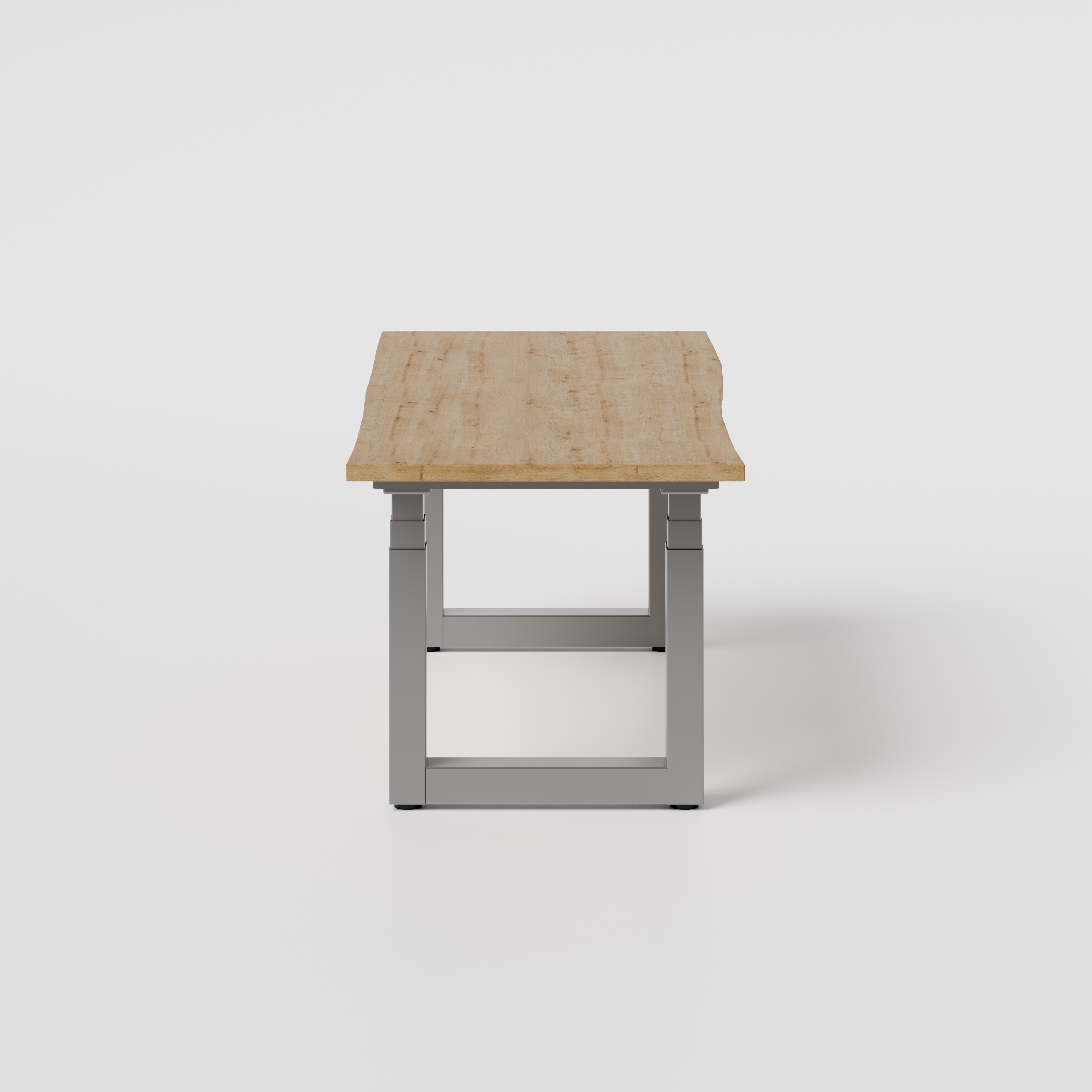 eDesk PRO elektrisch höhenverstellbarer Schreibtisch Eiche Vollholz