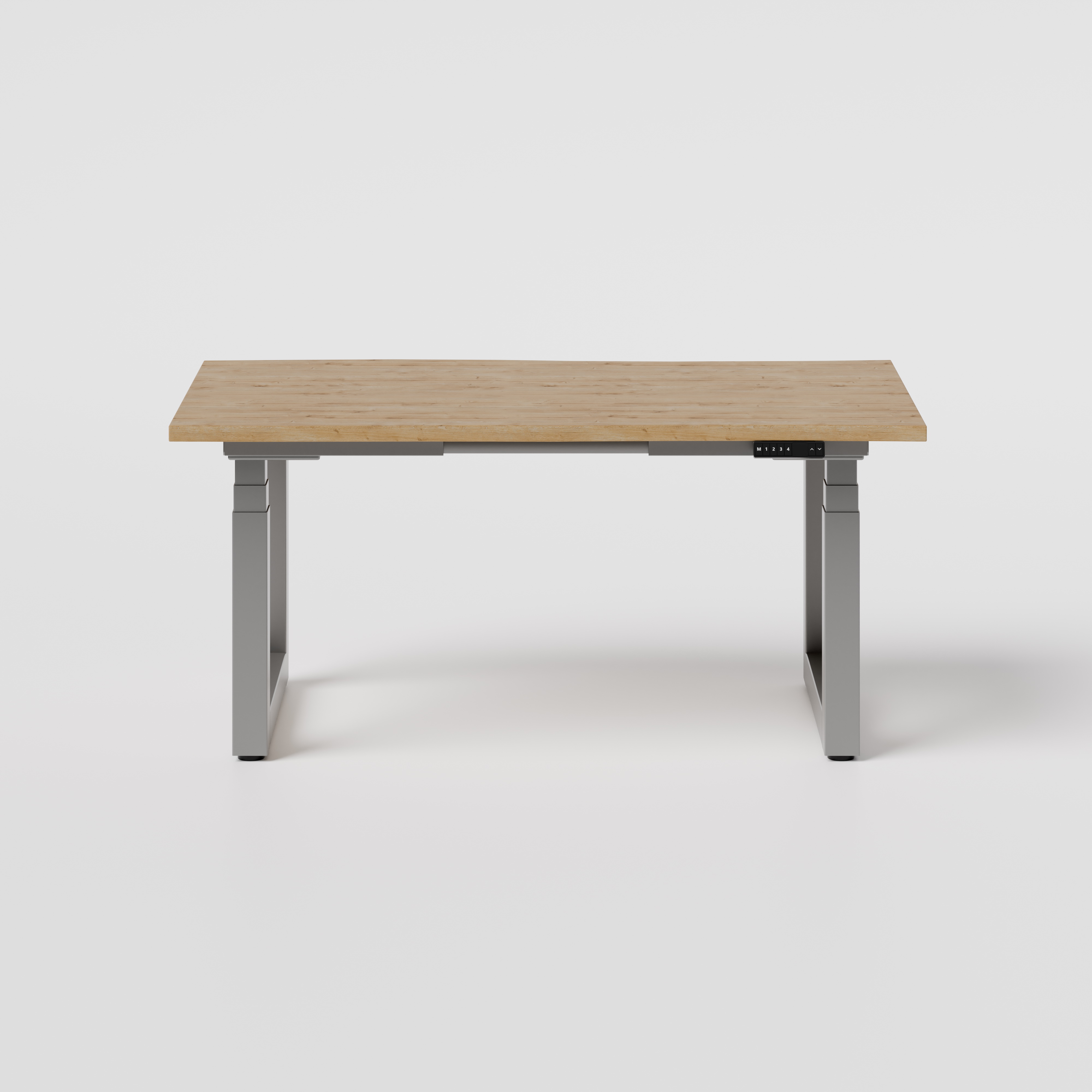 eDesk PRO elektrisch höhenverstellbarer Schreibtisch Eiche Vollholz