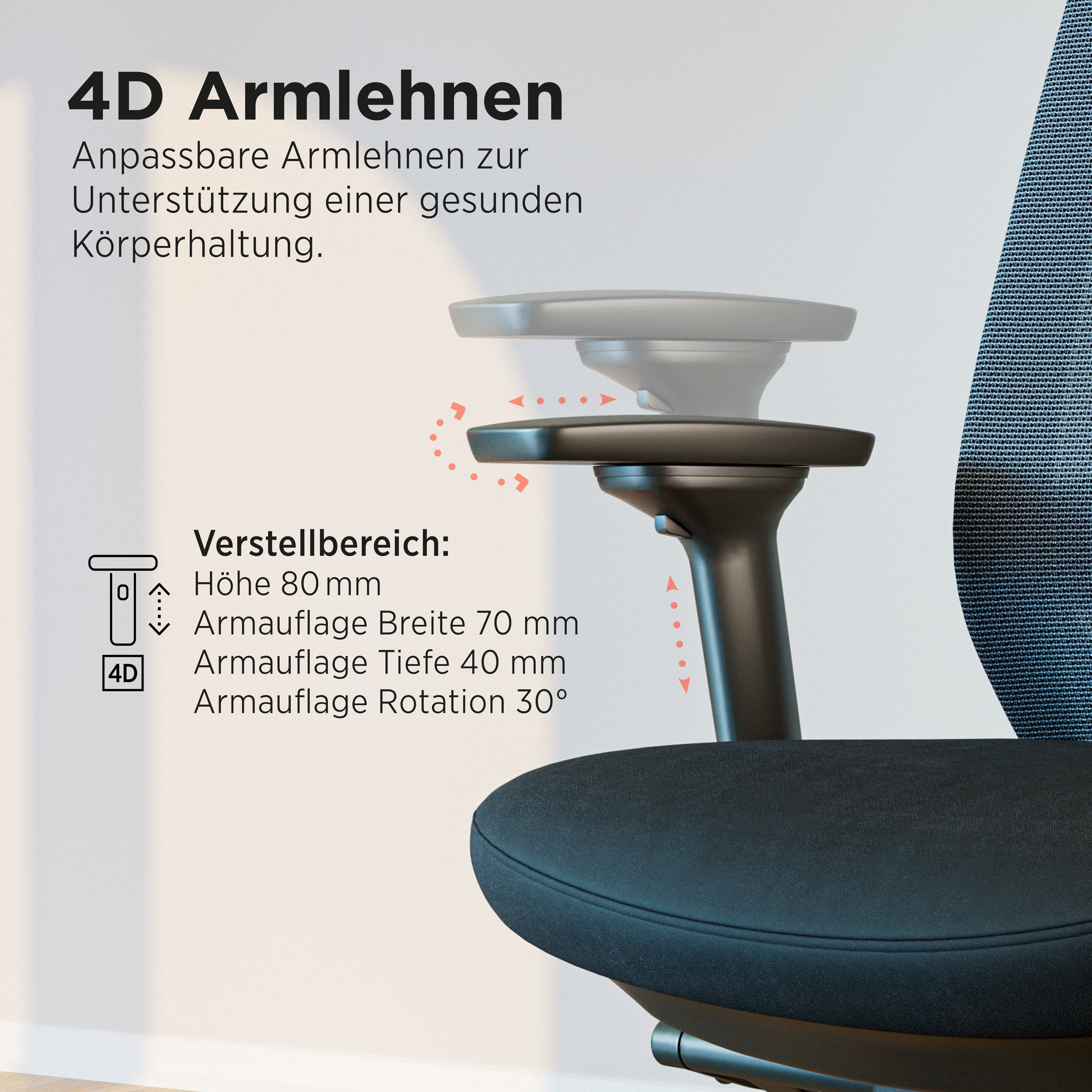 Elovie Drehstuhl mit Kopfstütze