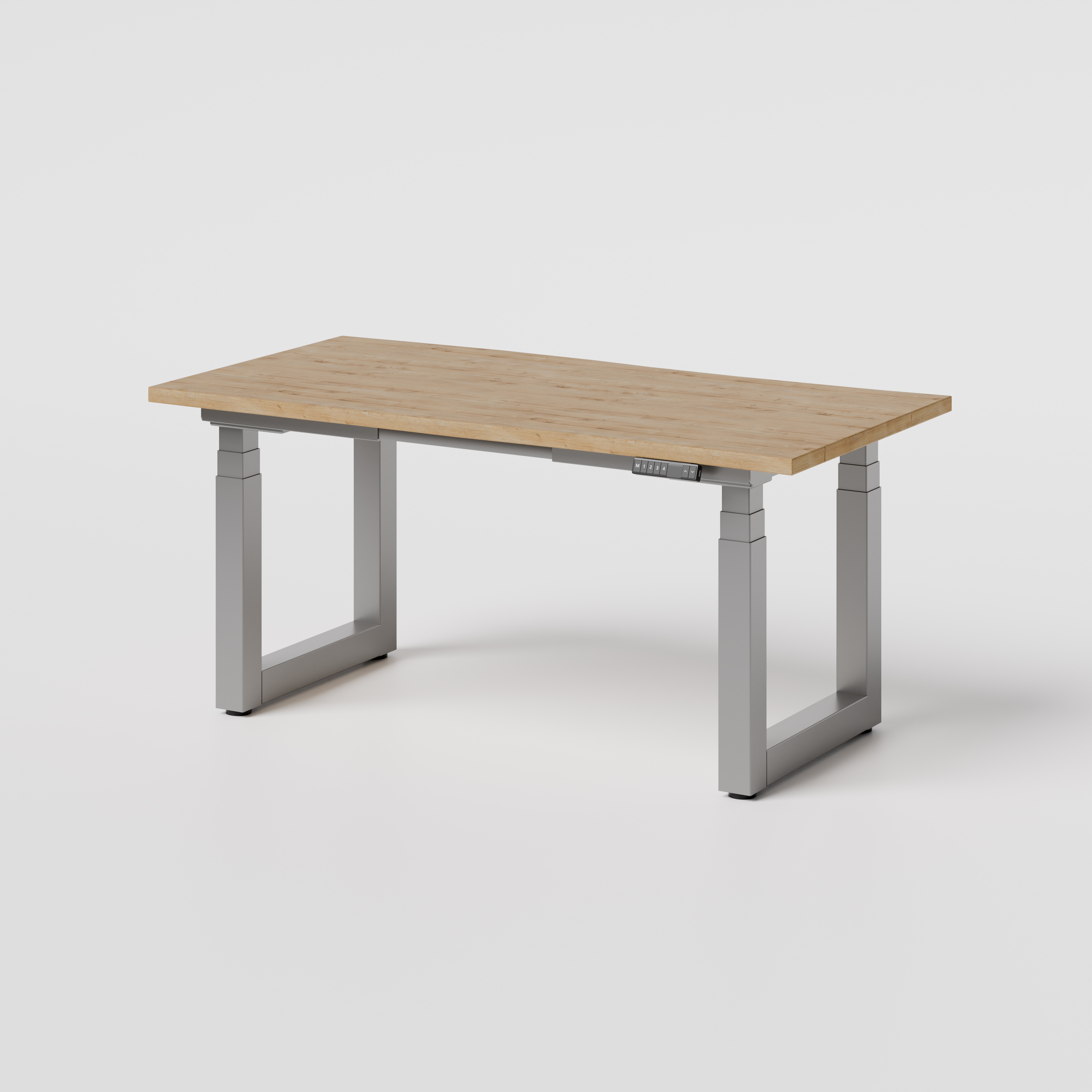eDesk PRO elektrisch höhenverstellbarer Schreibtisch Eiche Vollholz
