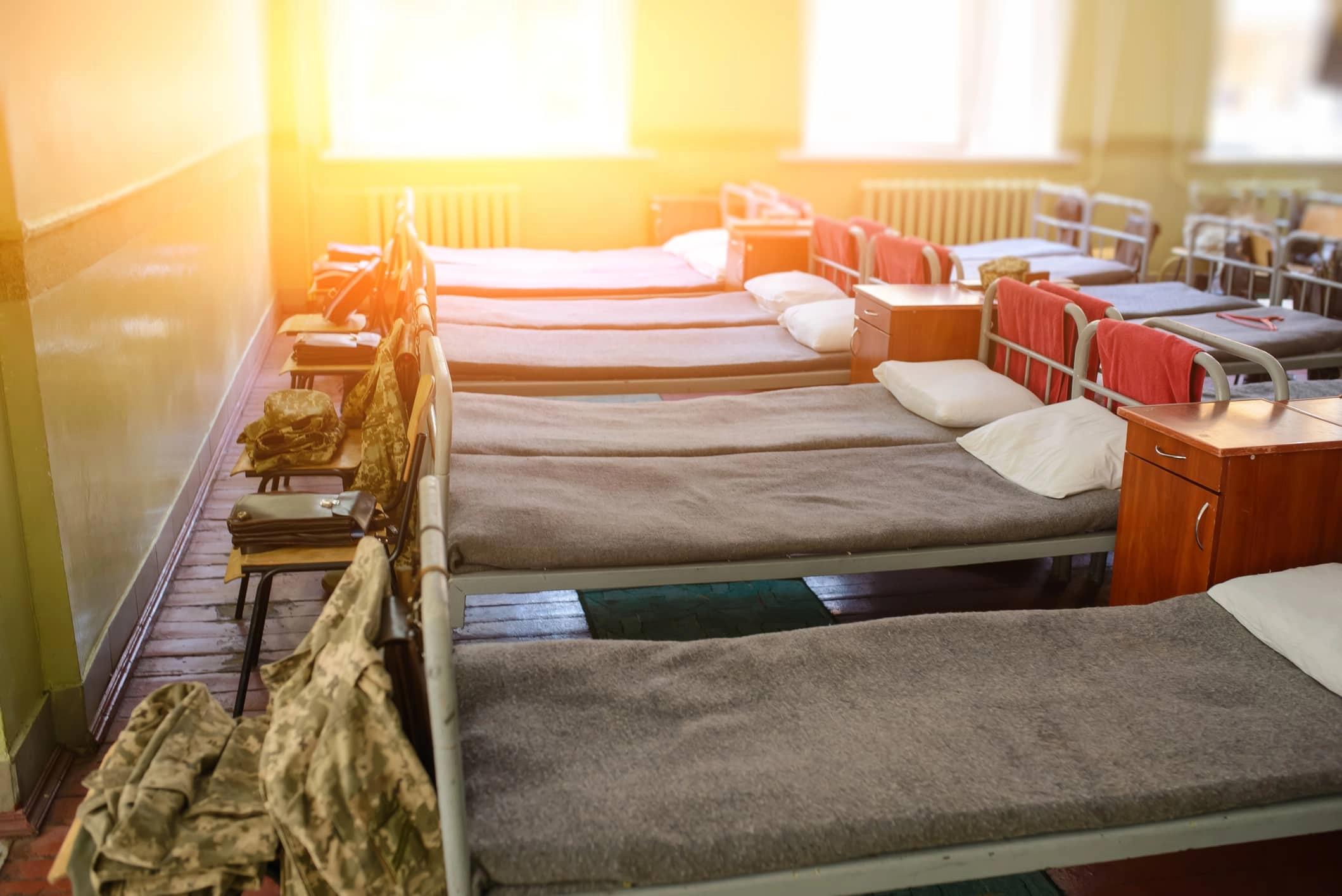 Betten für Flüchtlinge