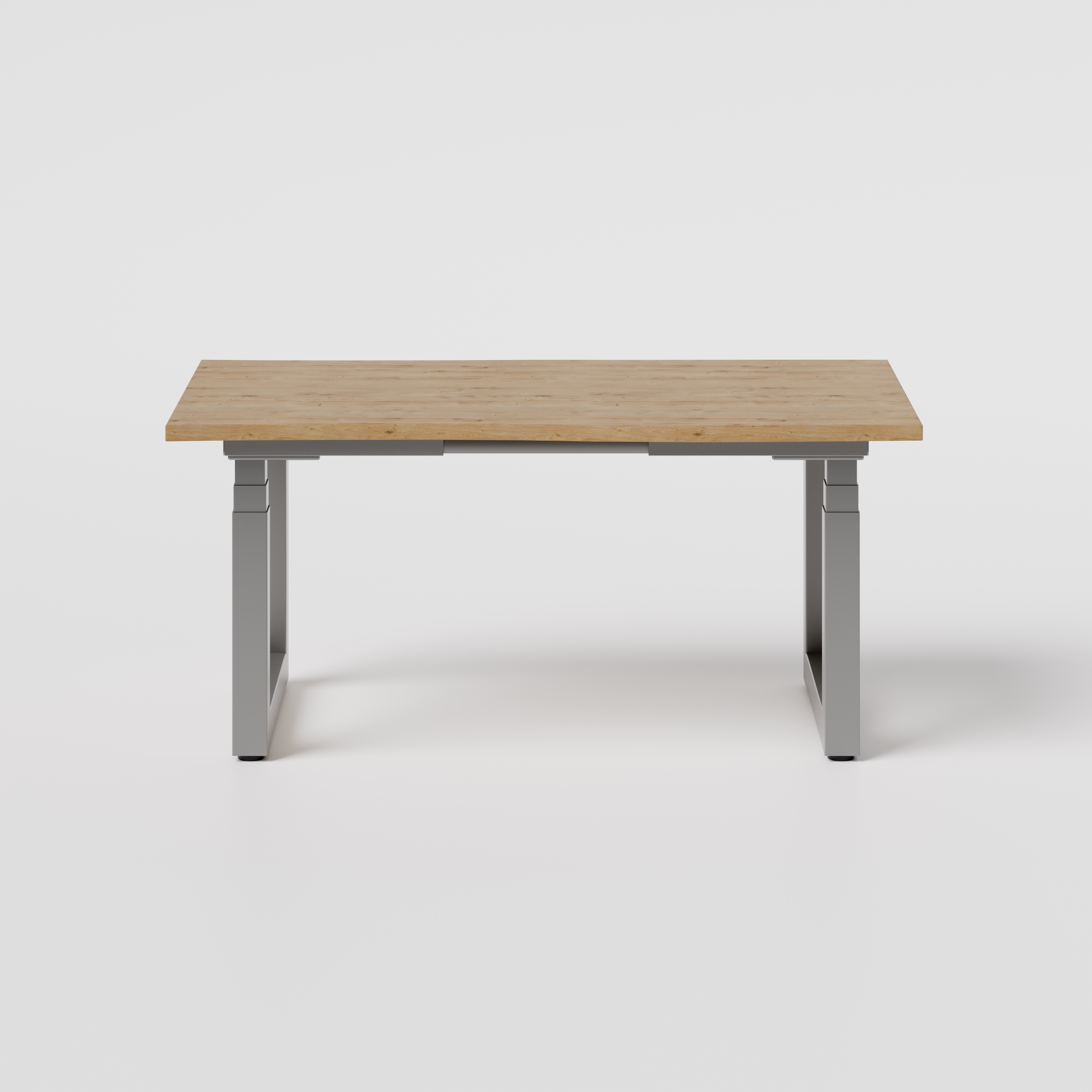 eDesk PRO elektrisch höhenverstellbarer Schreibtisch Eiche Vollholz