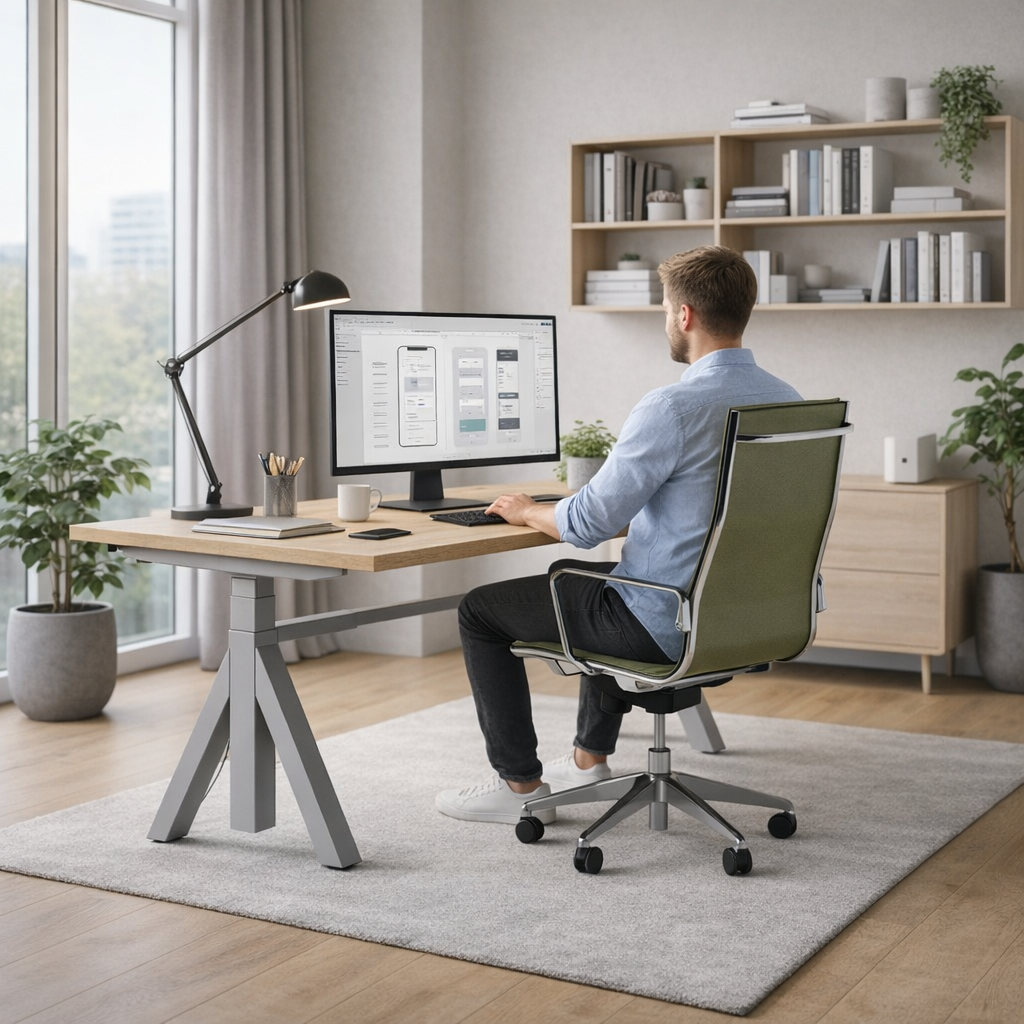 Fly Bürodrehstuhl mit hoher Rückenlehne mit Flachpolster