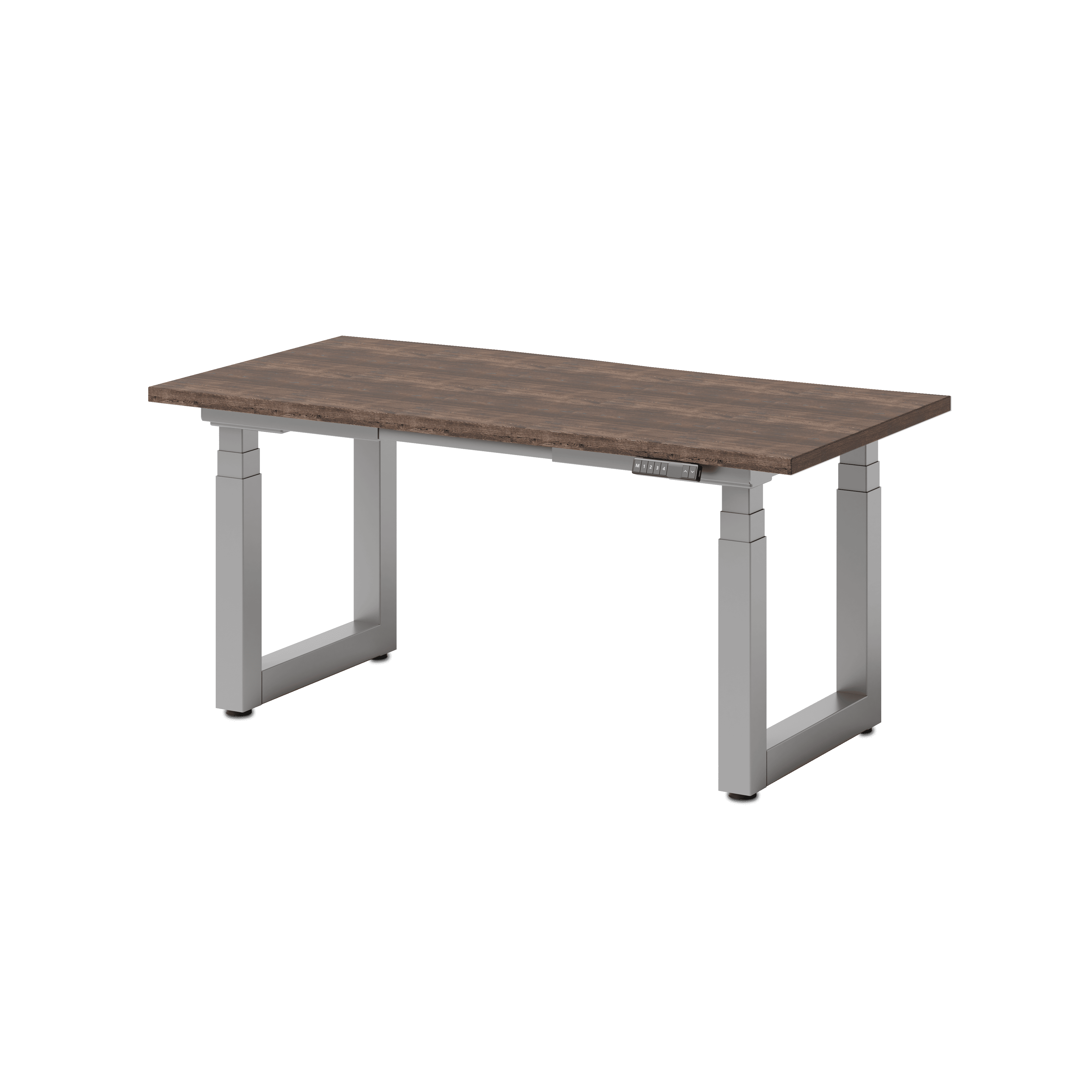 eDesk PRO elektrisch höhenverstellbarer Schreibtisch Eiche Vollholz
