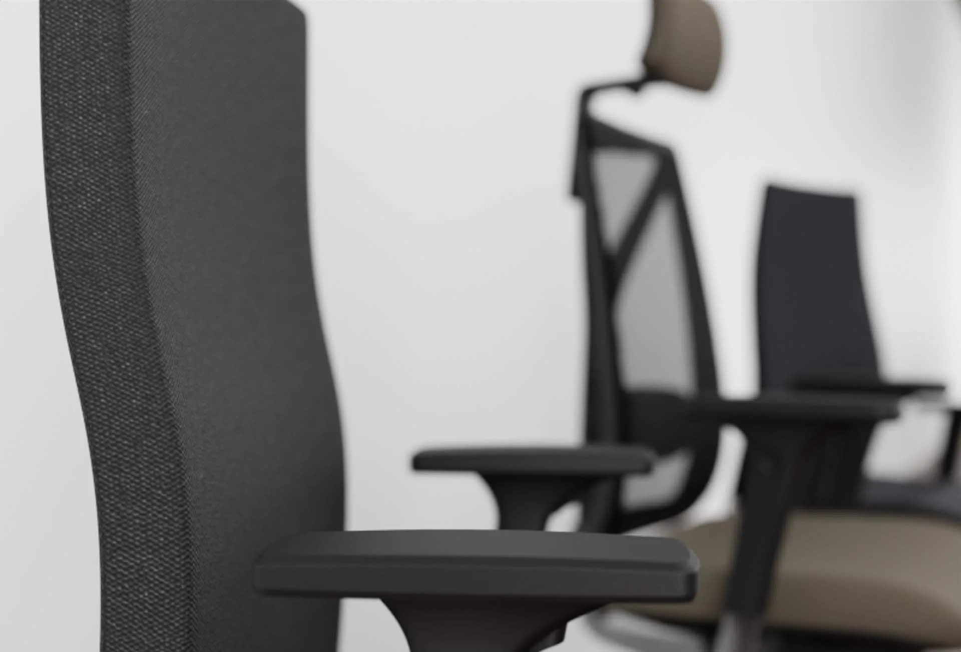 Detaillierte Ansicht von ergonomischen Stuhlmodellen von Schultz