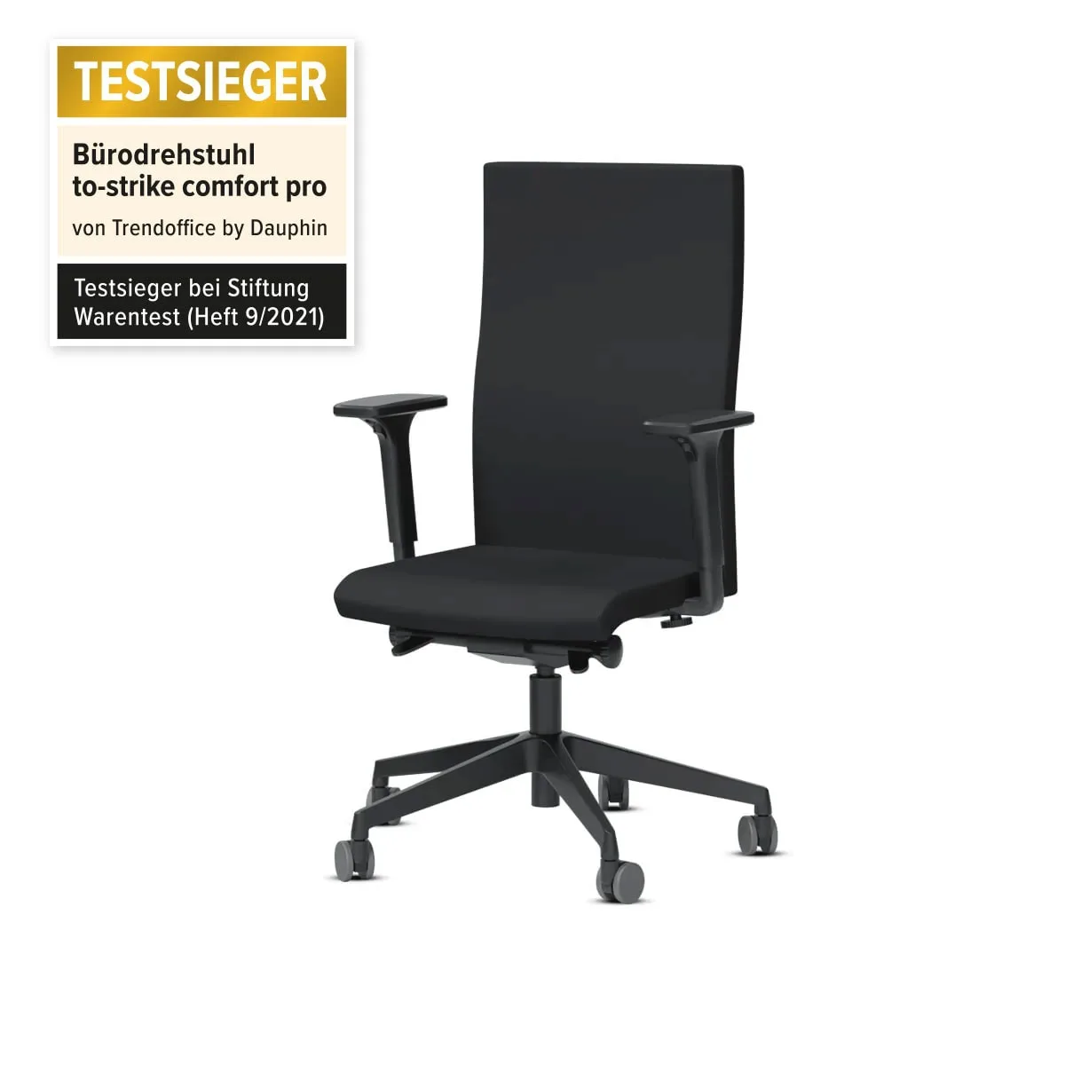 Der neue Bürostuhl-Testsieger der Stiftung Warentest für das Homeoffice 'to-strike comfort pro' von Trend Office