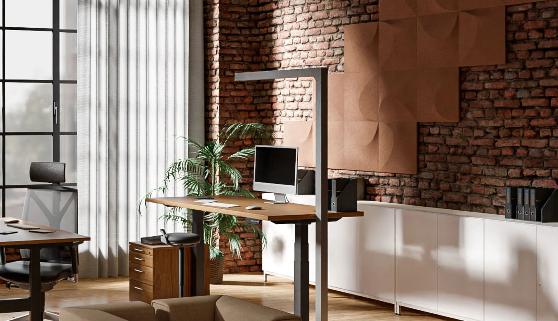 Ergonomischer Arbeitsplatz im Großraumbüro