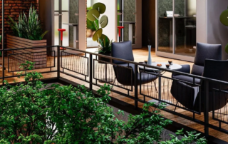 Modern gestalteter Bürobereich mit viel Grünpflanzen und offenem Raumkonzept – fördert ein angenehmes Arbeitsklima und optimale Raumtemperatur für Wohlbefinden und Produktivität