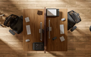 Ordentlich organisierter Schreibtisch mit ergonomischem Bürostuhl – Tipps für mehr Ordnung und Effizienz am Arbeitsplatz