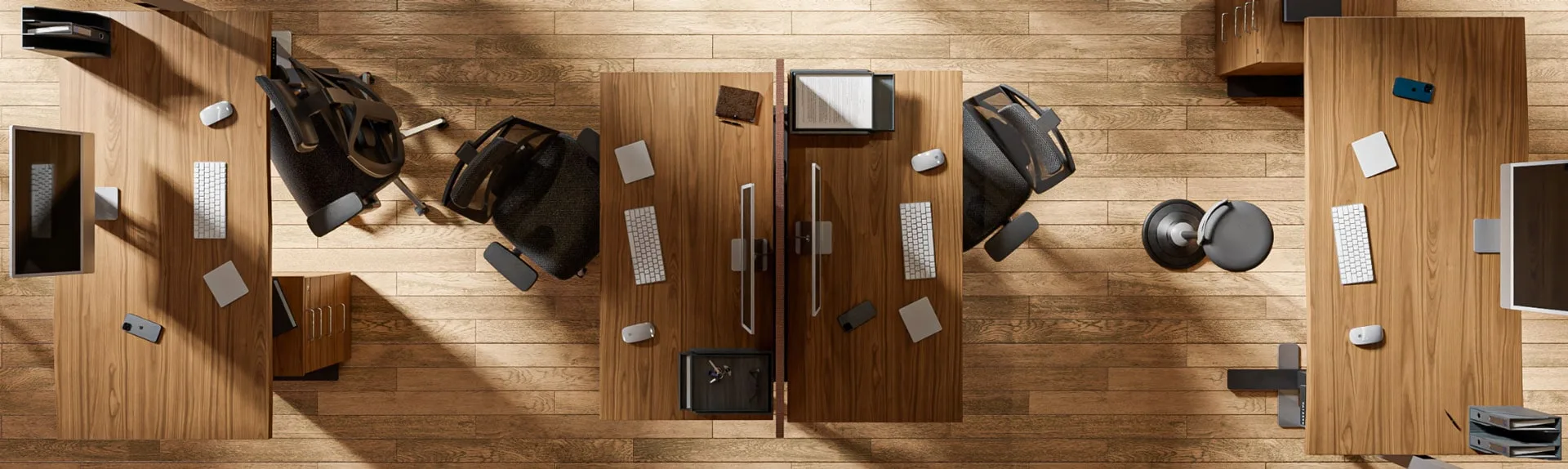 Ordentlich organisierter Schreibtisch mit ergonomischem Bürostuhl – Tipps für mehr Ordnung und Effizienz am Arbeitsplatz