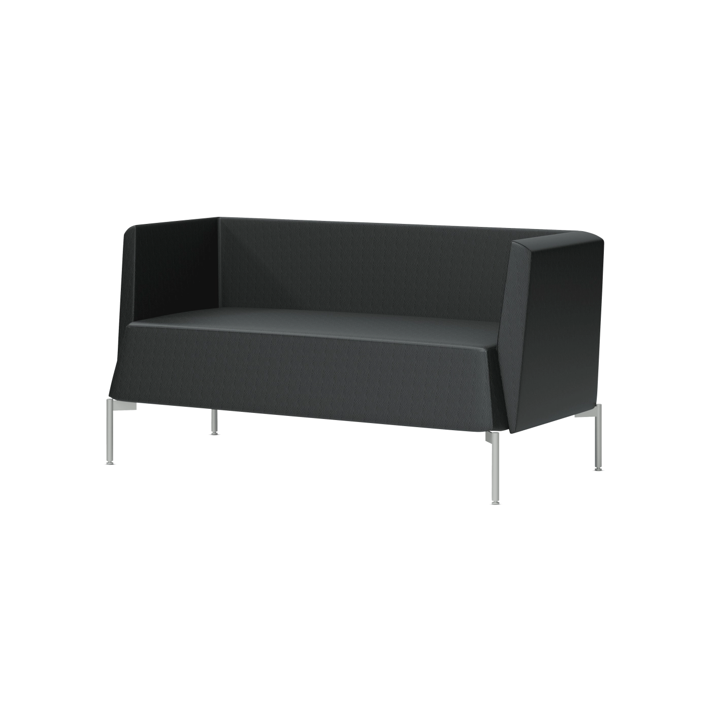 Kendo Sofa niedrige Rückenlehne 2 Sitzer schwarz