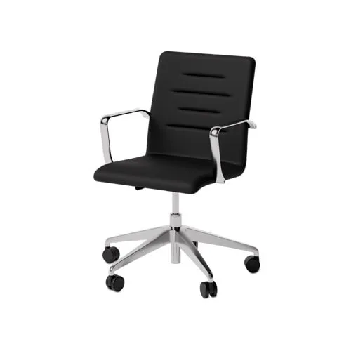 ld-seating-oslo-drehstuhl-schwarz-30deg-transparent Oslo Bürodrehstuhl schwarz – eleganter und komfortabler Konferenzstuhl mit Höhenverstellung und optionaler Wippmechanik