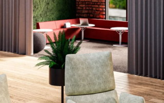 Modernes Büro mit Pflanzen und natürlichem Licht – optimales Raumklima für Produktivität